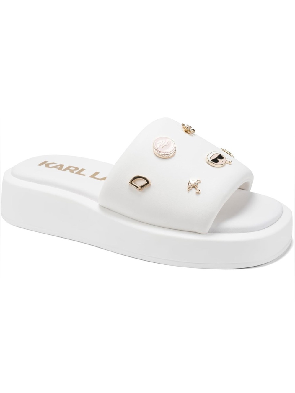 KARL LAGERFELD Opal Macaron Platform Sandal With Pins Slide SandalsWomen